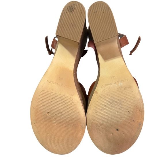 Marc Fisher Calia 2 Brown Leather Cork Platform Wedge Ankle Strap Sandals Size 9 - Picture 5 of 5